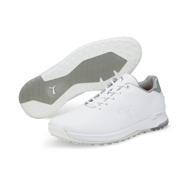 Image of Puma PROADAPT AlphaCat Leather Men's Golf Shoe White/Silver