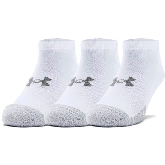 Under Armour HeatGear No Show Mens Socks 3 Pack White | Socks at JamGolf