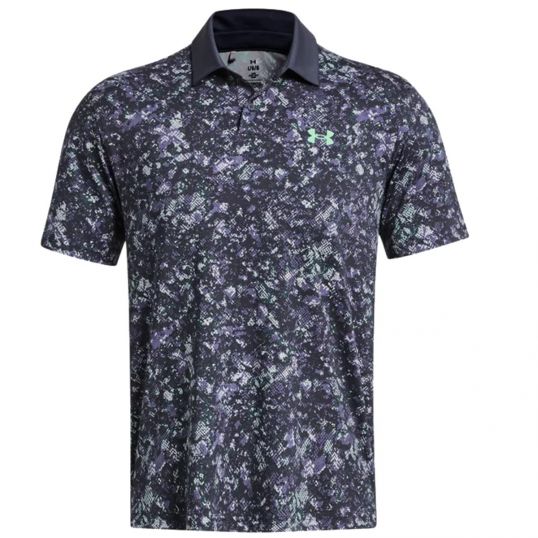 T2G Printed Mens Polo Downpour Grey