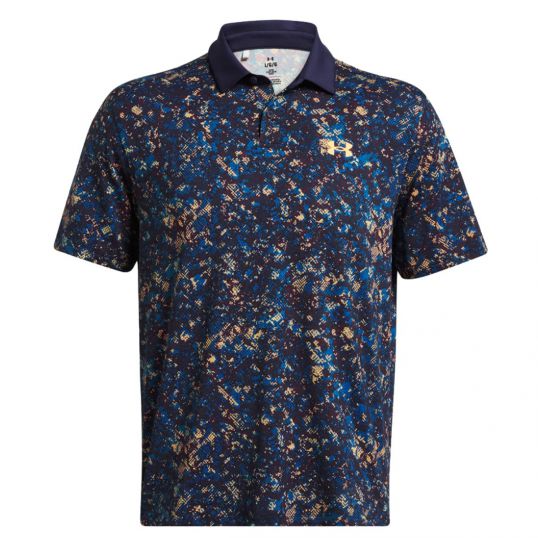 T2G Printed Mens Polo Navy/Blue