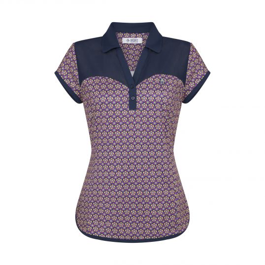 Cap Sleeve Sweetheart Ladies Polo Black Iris