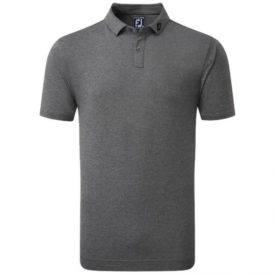 Heather Self Collar Lisle Polo Black