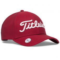 Players Performance Ball Marker Cap Mens Adjustable Crimson/White