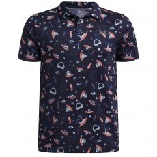 Matchplay Printed Junior Polo Navy/Pink