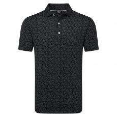 Wingtip Floral Lisle Black/White