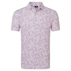 Watercolour Floral Print Pique White/Pink Pop/Black