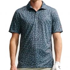 Par Dri-Fit Grass Print Golf Polo Black