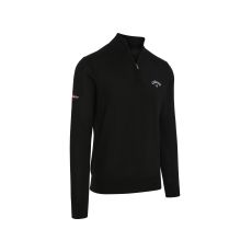1/4 Zip Blended Merino Odyssey Sweater Black Ink